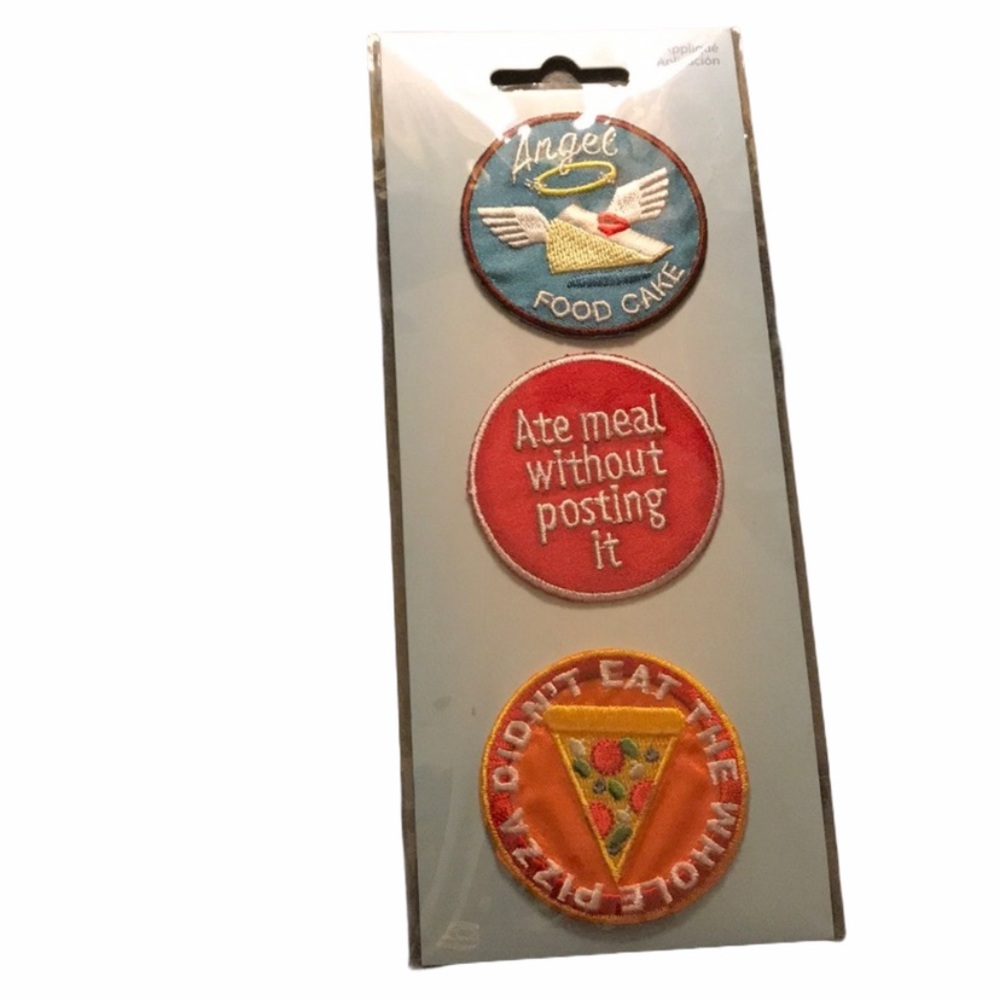 2/$15 NEW 3 hippie iron on patches pizza/cake food